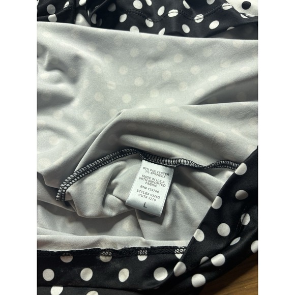 IC Collection Women's Size Large Black Patchwork Polka Dots Knit Dress Artsy - Picture 5 of 8